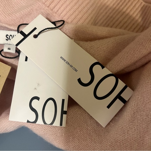 NWT SOH Cashmere Draped Back Halter Sweater S Blush Pink - Picture 8 of 11